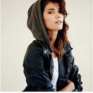 FREE PEOPLE UNWORN BIKER JACKET SIZE SMALL